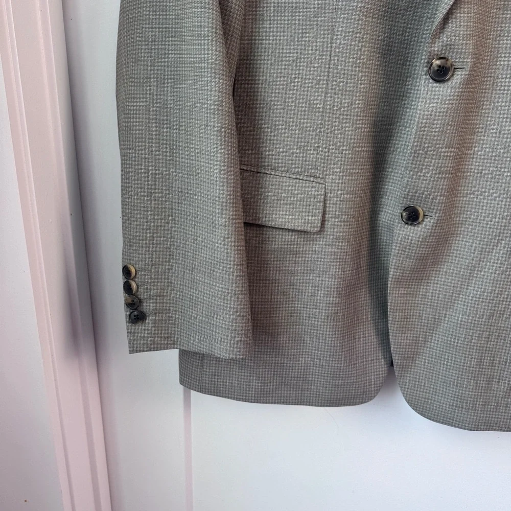 BOSS Hugo Boss Pasini1 Virgin Wool Blazer Sport Coat Brown Gray 40R